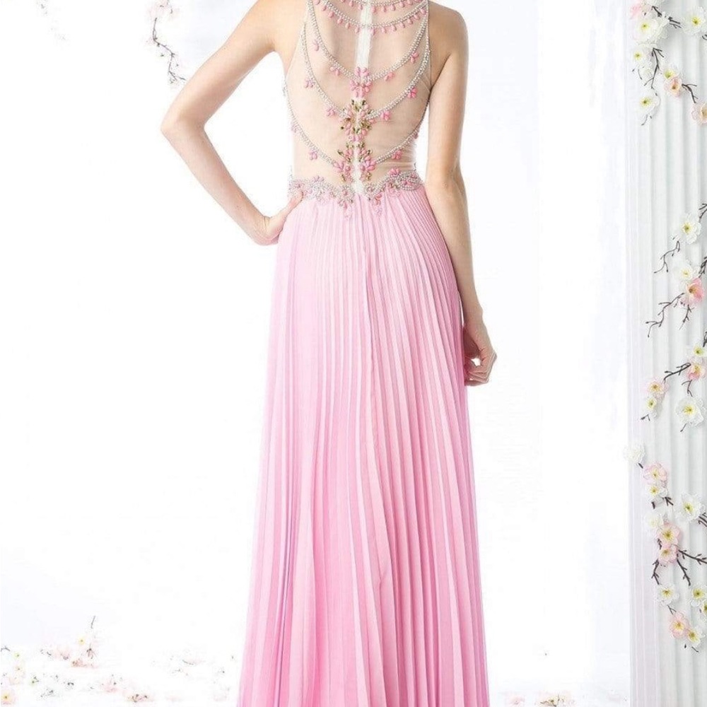 Pink and withe long dress - Picture 2 of 2